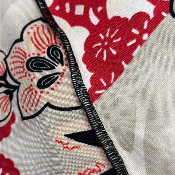 HAND JIVE Y2K Boho Grunge Slinky Floral V-Neck w/Tie Seam Edge Split Cuff Maxi S - Picture 12 of 15